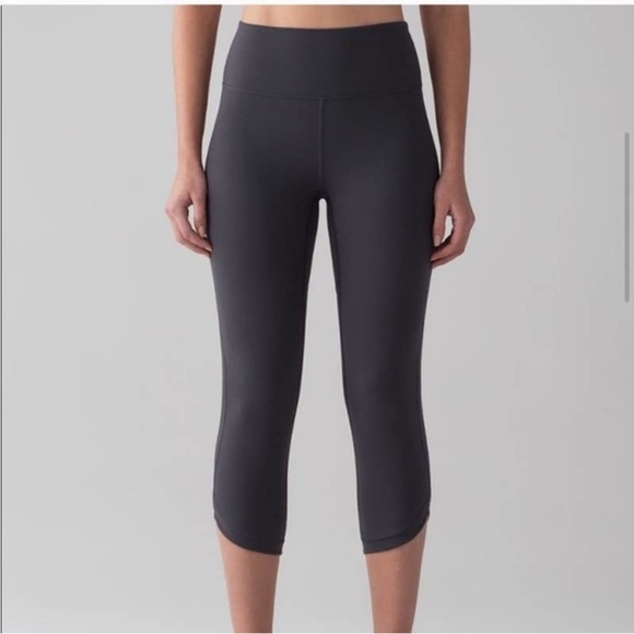 Lululemon Revitalize Crop 21" 6 Blue Tied Gray Mesh Dot - Picture 2 of 12